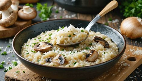 Tek Tencerede 25 Dakikada Kremalı Mantarlı Risotto (Az Bulaşık)